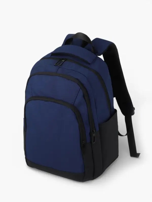 Рюкзак, 27*14*38,5 см, 2 отд 3н/карм, Комби, Водонепрон. дно, синий/черн