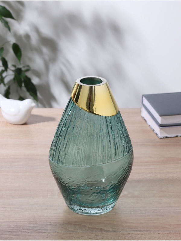 Ваза стекло настольная  Ваза стекло настольная "Кэли стиль" классик, d-5см, h-20х12 см, зелёный