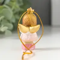 Сувенир полистоун "Малышка-ангел в розовом платье, с сердцем в руках" 3х2,5х5,5 см