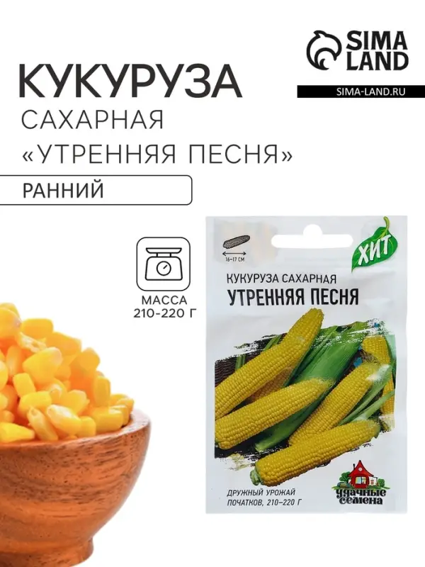 Семена Кукуруза сахарная &laquo;Утренняя песня&raquo;, 5 г, &laquo;Удачные семена&raquo;