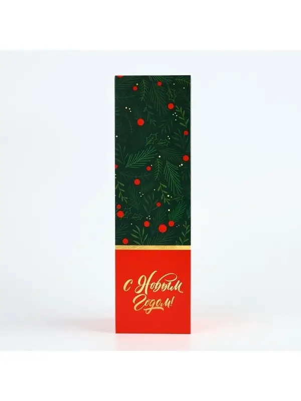 Коробка подарочная новогодняя складная &laquo;С новым годом&raquo;, 9.5&times;32.5&times;9.5 см