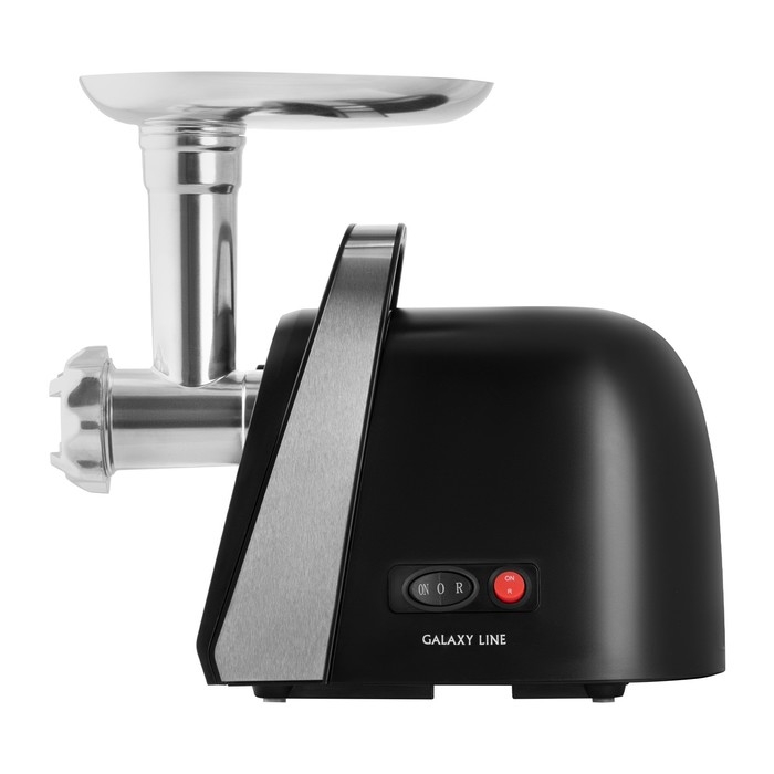 Мясорубка Galaxy LINE GL 2419, 1600 Вт, 1.5 кг/мин, реверс, 6 насадок, чёрно-серебристая Мясорубка Galaxy LINE GL 2419, 1600 Вт, 1.5 кг/мин, реверс, 6 насадок, чёрно-серебристая