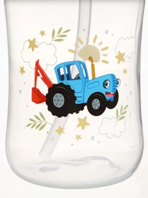 Поильник-непроливайка с трубочкой, 270 мл, Синий трактор Поильник-непроливайка с трубочкой, 270 мл, Синий трактор