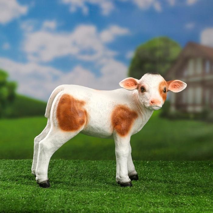Садовая фигура из полистоуна «Телёнок», 27 см Садовая фигура из полистоуна «Телёнок», 27 см