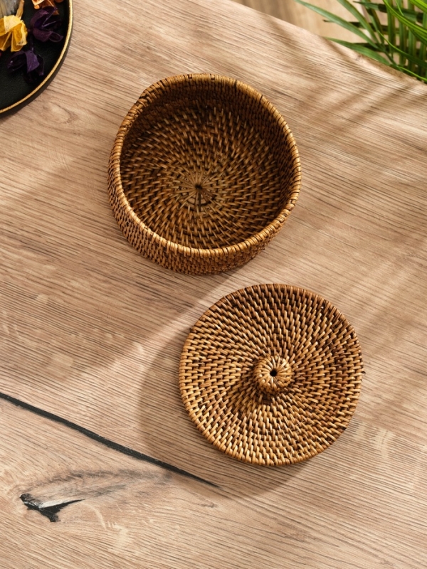 Корзинка плетеная ротанг, 12х12х8 см