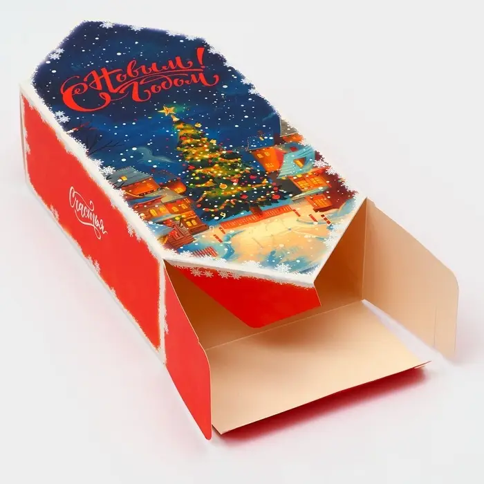 Подарочная коробка - конфета новогодняя складная «Праздник», 14×22×8 см