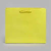 Пакет подарочный ламинированный, ML 27&times;23&times;11.5 см, неон жёлтый