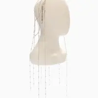 Украшение для волос «Паутина», с бусинами, 55 см, белое в серебре Украшение для волос «Паутина», с бусинами, 55 см, белое в серебре