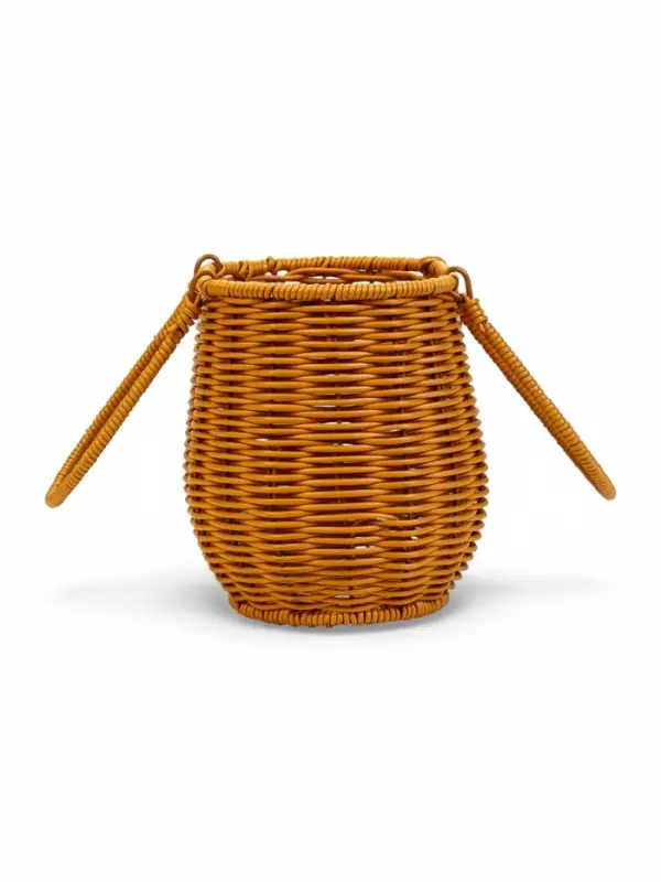 Корзина пластик 21 х 13 х 17 см, ручка13 см металл карскас коричневый Корзина пластик 21 х 13 х 17 см, ручка13 см металл карскас коричневый