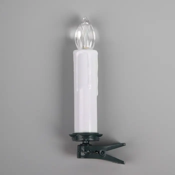 Светодиодные свечи на прищепках 10 см, 10 штук, от батареек ААх1, пульт ДУ, свечение мульти (RGB)