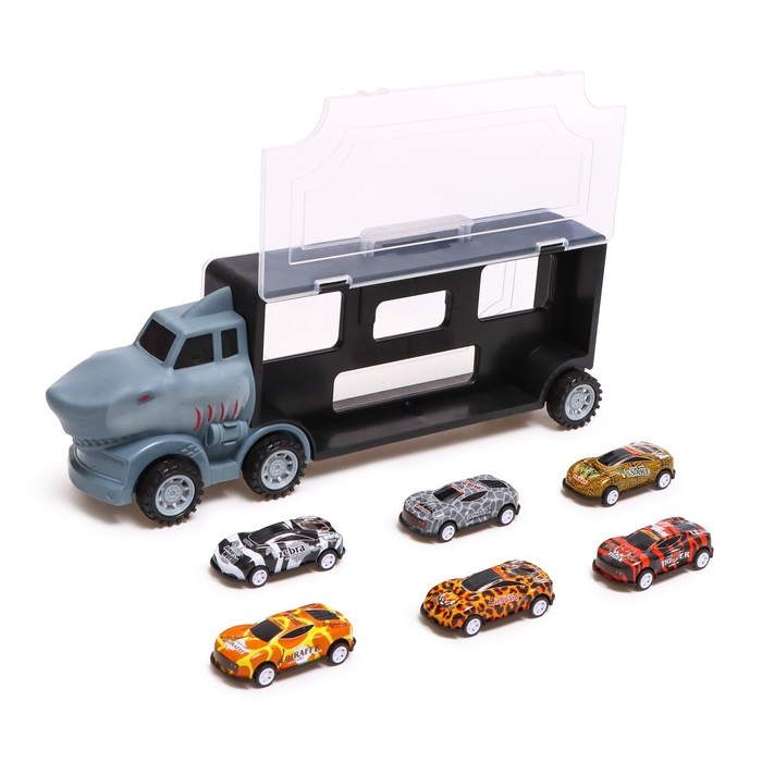 Грузовик «Акула. Перевозчик», с машинками 6 шт. Грузовик «Акула. Перевозчик», с машинками 6 шт.