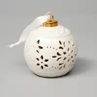 Ёлочный шар с подсветкой &laquo;Вьюга&raquo;, 10&times;8.8&times;8.8 см, 1 LED, керамика, от батареек LR44&times;3, керамика, свечение тёплое белое