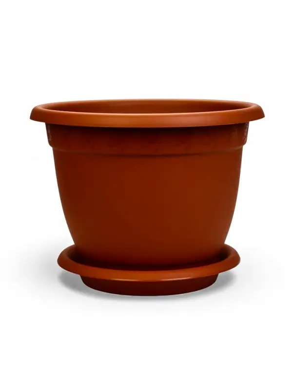 Горшок для цветов с поддоном &laquo;Борнео&raquo;, 25.8 л, пластиковый, цвет терракотовый