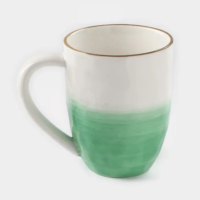 Кружка Доляна &laquo;Космос&raquo;, 400 мл, фарфор, белая, зелёная