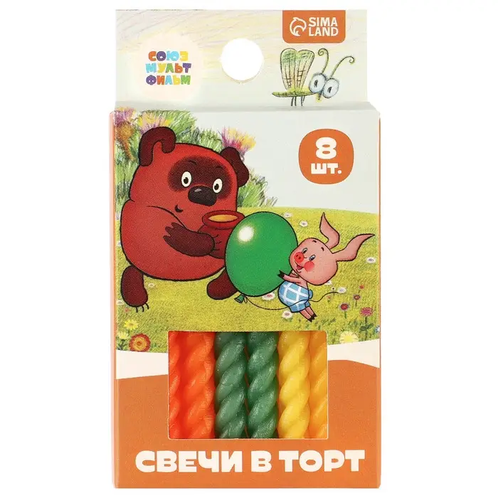 Свечи для торта «Винни-Пух», 8 штук, Союзмультфильм Свечи для торта «Винни-Пух», 8 штук, Союзмультфильм