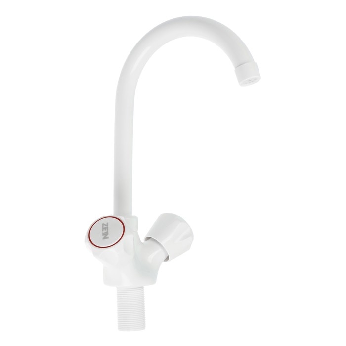 Смеситель для кухни ZEIN Z3663, двухвентильный, высота излива 22 см, ABS-пластик, белый Смеситель для кухни ZEIN Z3663, двухвентильный, высота излива 22 см, ABS-пластик, белый