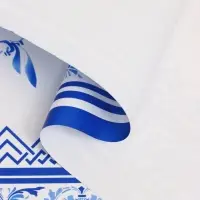 Пленка для цветов и букетов &laquo;Эскиз&raquo;, белая с голубым, 57&times;57 см