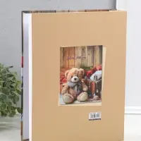 Фотоальбом на 200 фото 13х18 см "Медведь в шарфе, красные розы" в коробке 5,5х23,5х29,5 см   1096272