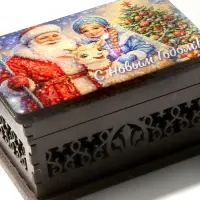 Шкатулка новогодняя &laquo;С Новым Годом!&raquo;, 9.5&times;6.5&times;5.3 см