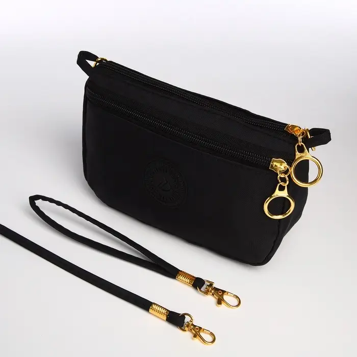 Сумка женская кросс-боди на молнии, 18&times;6.5&times;12 см, однотонная, чёрная