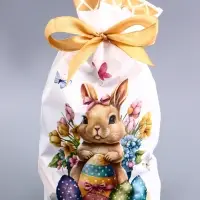 Пакет полиэтиленовый подарочный «Заяц с цветами», с завязками, 15×23 см МИКС Пакет полиэтиленовый подарочный «Заяц с цветами», с завязками, 15×23 см МИКС