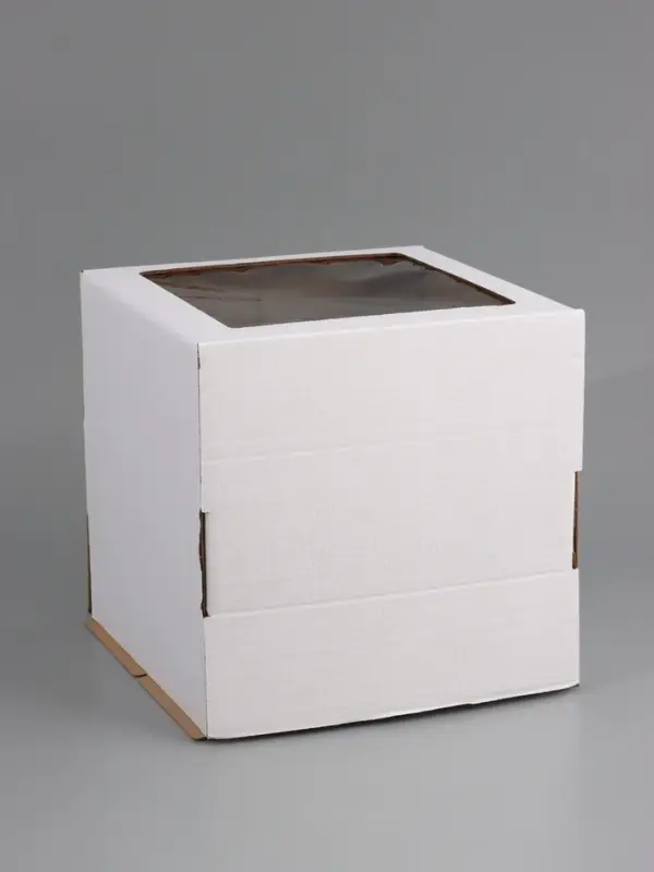 Коробка для торта, кондитерская, белая, с окном 30 х 30 х 30 см Набор 5 шт