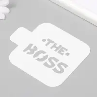 Пластиковый трафарет для творчества «The Boss», с надписью, шаблон, 9×9 см