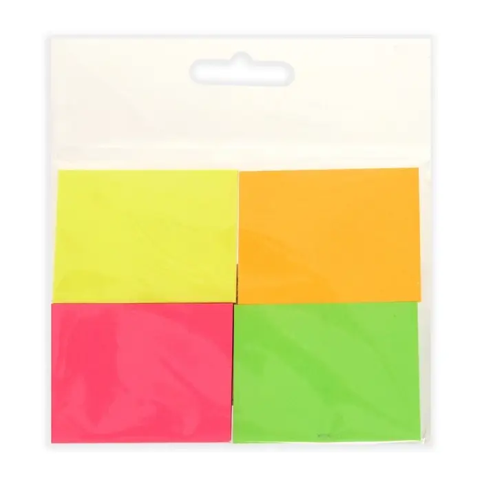 Набор 4 блока с липким краем 38&times;51 мм, 4 по 50 листов, флуоресцентные цвета