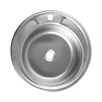 Мойка кухонная ZEIN, врезная, толщина 0.6 мм, 49*49*17 см, 1 1/2&rsquo;&rsquo;, без сифона, круглая