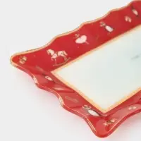 Блюдо сервировочное новогоднее Доляна «Сказочные истории», 25×16 см, стекло, белое, красное