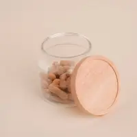 Банка для сыпучих продуктов SL Home &laquo;Ивелин&raquo;, 1 л, 12&times;12 см, с деревянной крышкой, стекло, прозрачная