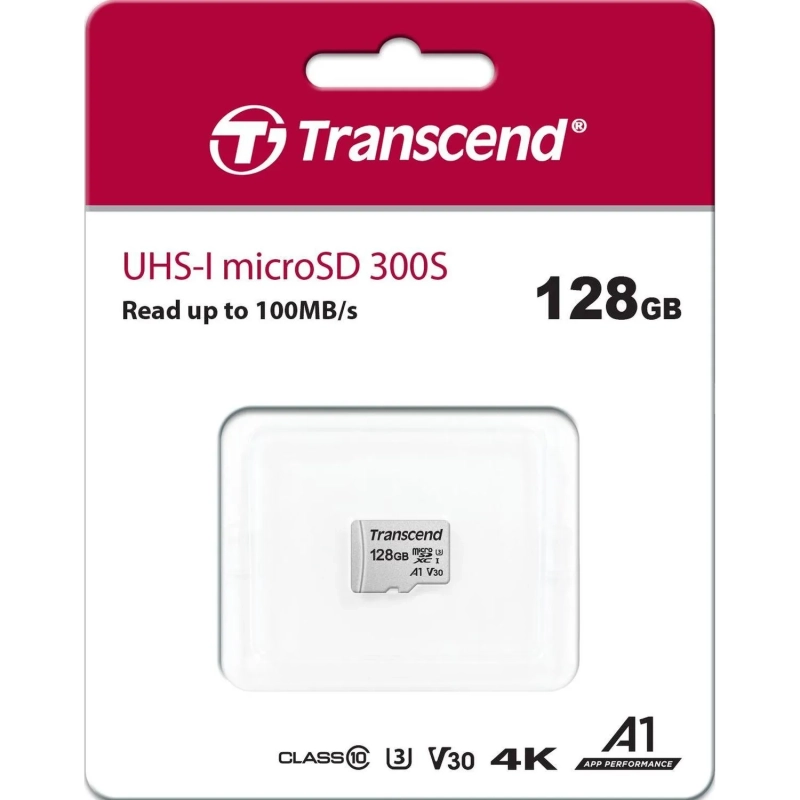 Карта памяти Transcend 300S microSDXC 128Gb UHS-I A1, TS128GUSD300S