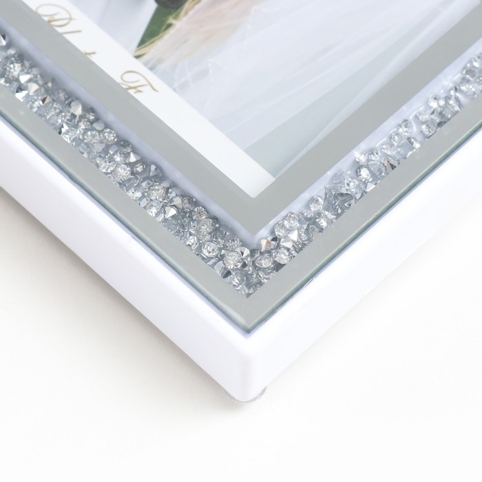 Фоторамка стекло 10х15 см "Битое стекло" серебро 15х17,5 см