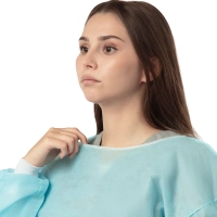 Халат хирург. н/с&nbsp; 140см, пл.42, голубой р-р 52-54&nbsp; 1шт./уп  Гекса