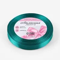 Лента атласная, 12 мм, 23&plusmn;1 м, зелёная №126