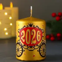 Свеча новогодняя пеньковая "Лошадь. 2026" 6х6х8 см