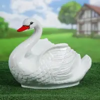 Декоративное кашпо для цветов &laquo;Лебедь&raquo;, 2.5 л, 40&times;30&times;30 см, гипс