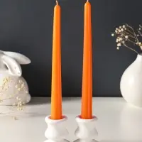 Набор свечей античных, 2.3&times;24.5 см, 5 ч, 55 г, 2 шт., оранжевый