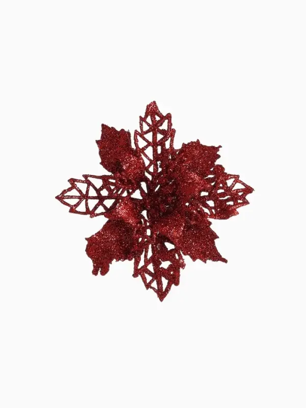 Ёлочные игрушки 4 шт. &laquo;Зимнее волшебство. Цветы ажурные - блеск&raquo;, 8&times;8 см, МИКС