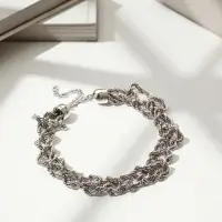 Колье &laquo;Цепь&raquo;, косичка, цвет глянцевое серебро, 40 см