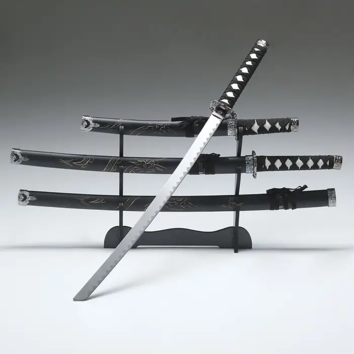 Макет оружия &laquo;Сувенирные катаны на подставке 3в1. Дракон&raquo;, подарочный набор, 100 см, 75 см, 50 см