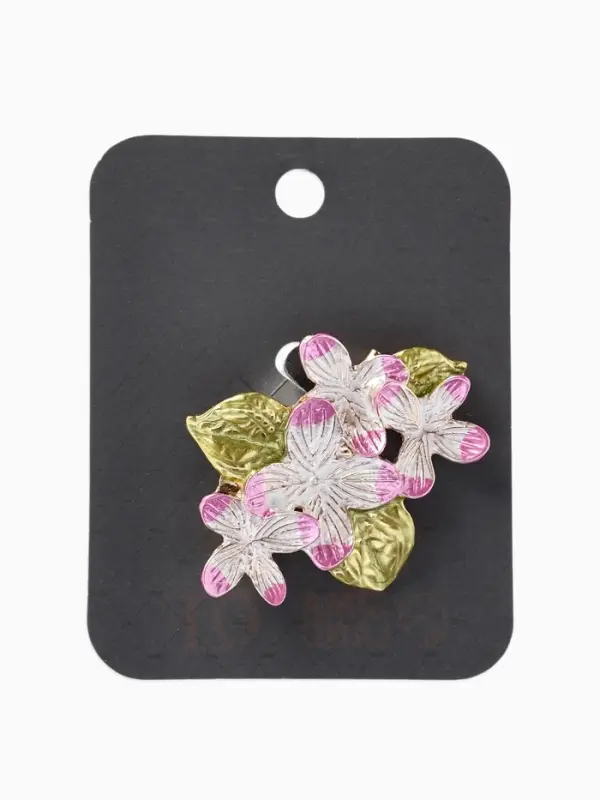 Брошь &laquo;Сакура&raquo; цветок, цвет зелено-розовый в золоте