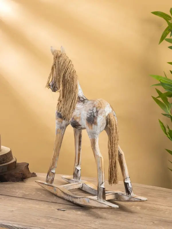 Сувенир «Лошадка-качалка, 41×12.5×44 см, дерево, бежевый Сувенир «Лошадка-качалка, 41×12.5×44 см, дерево, бежевый