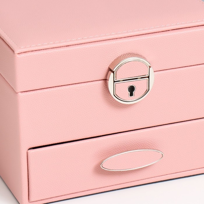 Шкатулка кожзам для украшений  Шкатулка кожзам для украшений "Сахарная вата" 16х16х11,8 см