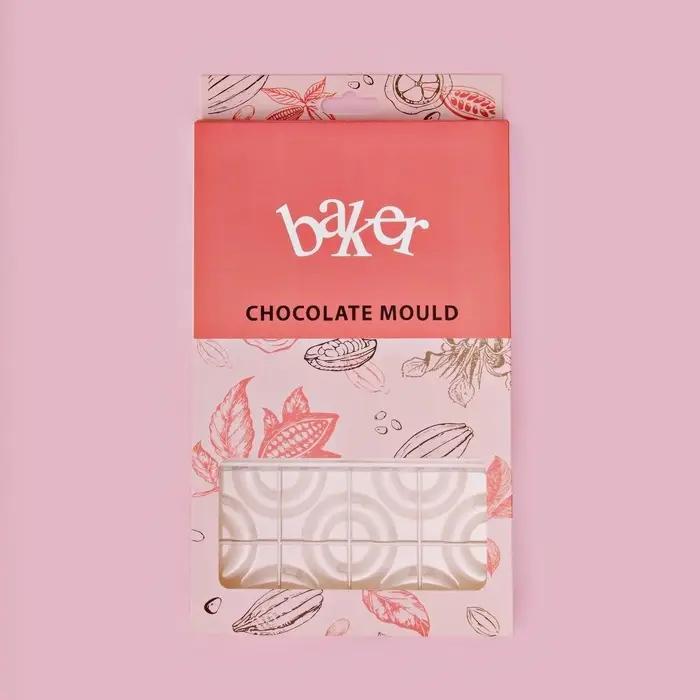 Форма для шоколада KONFINETTA &laquo;Плитка с колечками&raquo;, 27.5&times;17.5&times;2.5 см, 3 ячейки 15.3&times;7.5&times;0.8 см, пластик, прозрачная