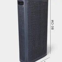 Плетёная корзина для белья с крышкой &laquo;Лён&raquo;, 60 л, 43&times;20&times;80 см, графит