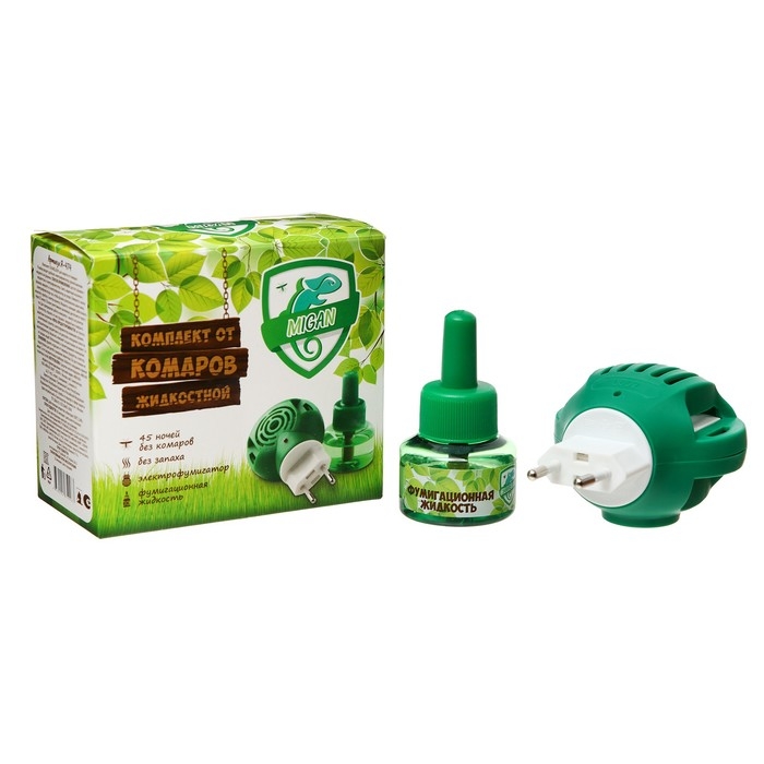 Комплект Комплект "Migan", от комаров, фумигатор и флакон, 30 мл