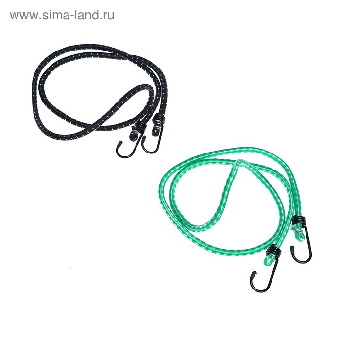 Резинка для крепления багажа TORSO, 120 cм, d8 мм, металлические крючки, МИКС, набор 2 шт Резинка для крепления багажа TORSO, 120 cм, d8 мм, металлические крючки, МИКС, набор 2 шт