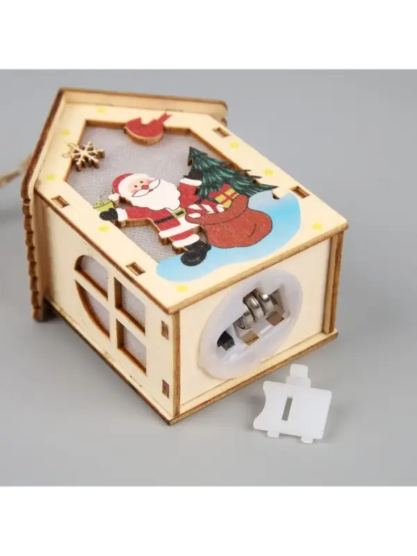 Ёлочная игрушка &laquo;Дед Мороз с подарками&raquo;, 4.5&times;5&times;5.6 см, 1 LED, от батареек, свечение тёплое белое