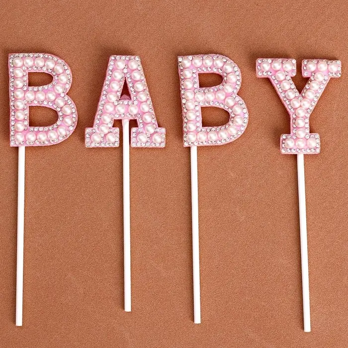 Топпер для торта «Малышка», в наборе 4 штуки, розовый Топпер для торта «Малышка», в наборе 4 штуки, розовый